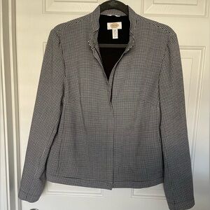 Talbots Black and White Checkered Lightweight stretch, coat/jacket women’s sz 10